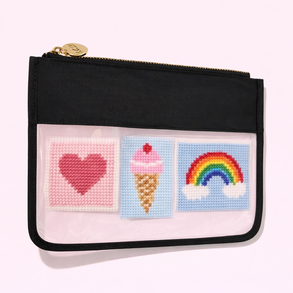 Stoney Clover Clear Black Trim Needle Point Pouch